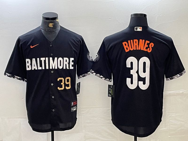 Men Baltimore Orioles #39 Burnes Black City Edition Nike 2024 MLB Jersey style 3->->MLB Jersey